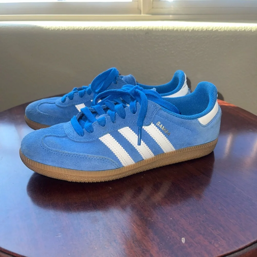 adidas Samba ADV Bluebird, White & Gum Skate Shoes - Picture 4 of 12